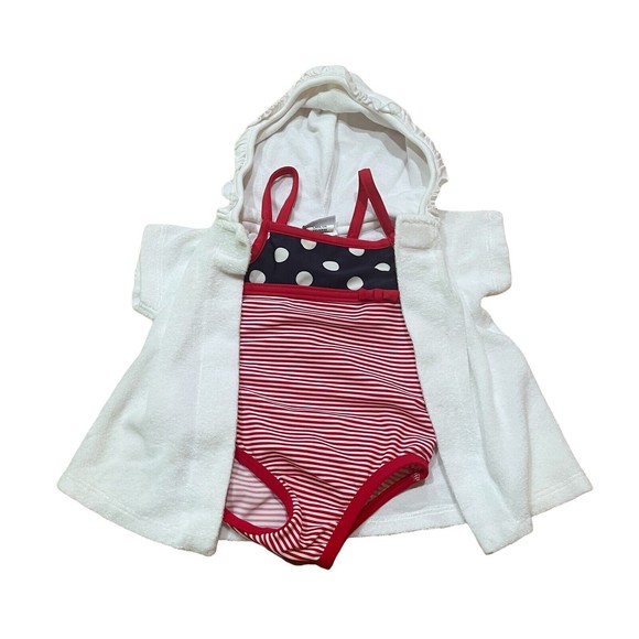 Florence Eiseman Baby Girl Cover Up with Swimsuit Bundle Size 9 Months Excellent
